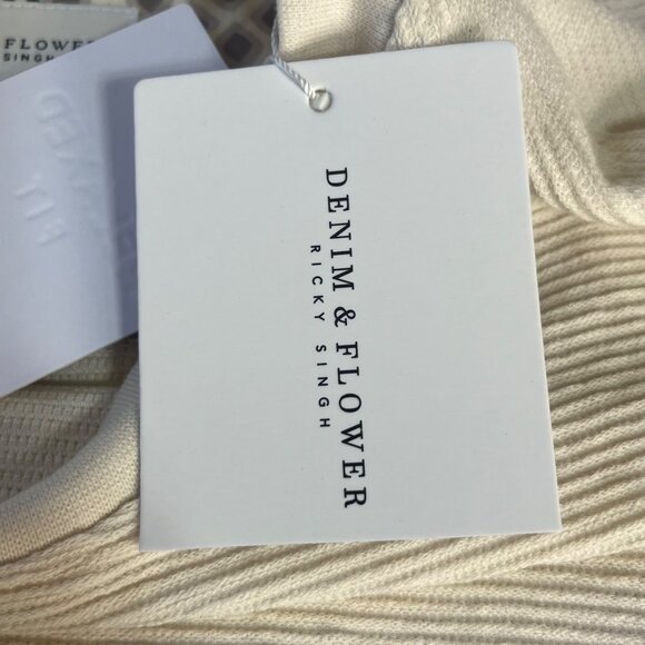 Denim & Flower Ricky Singh Textured Tshirt Mens Small Beige New Relaxed Fit - Picture 11 of 12